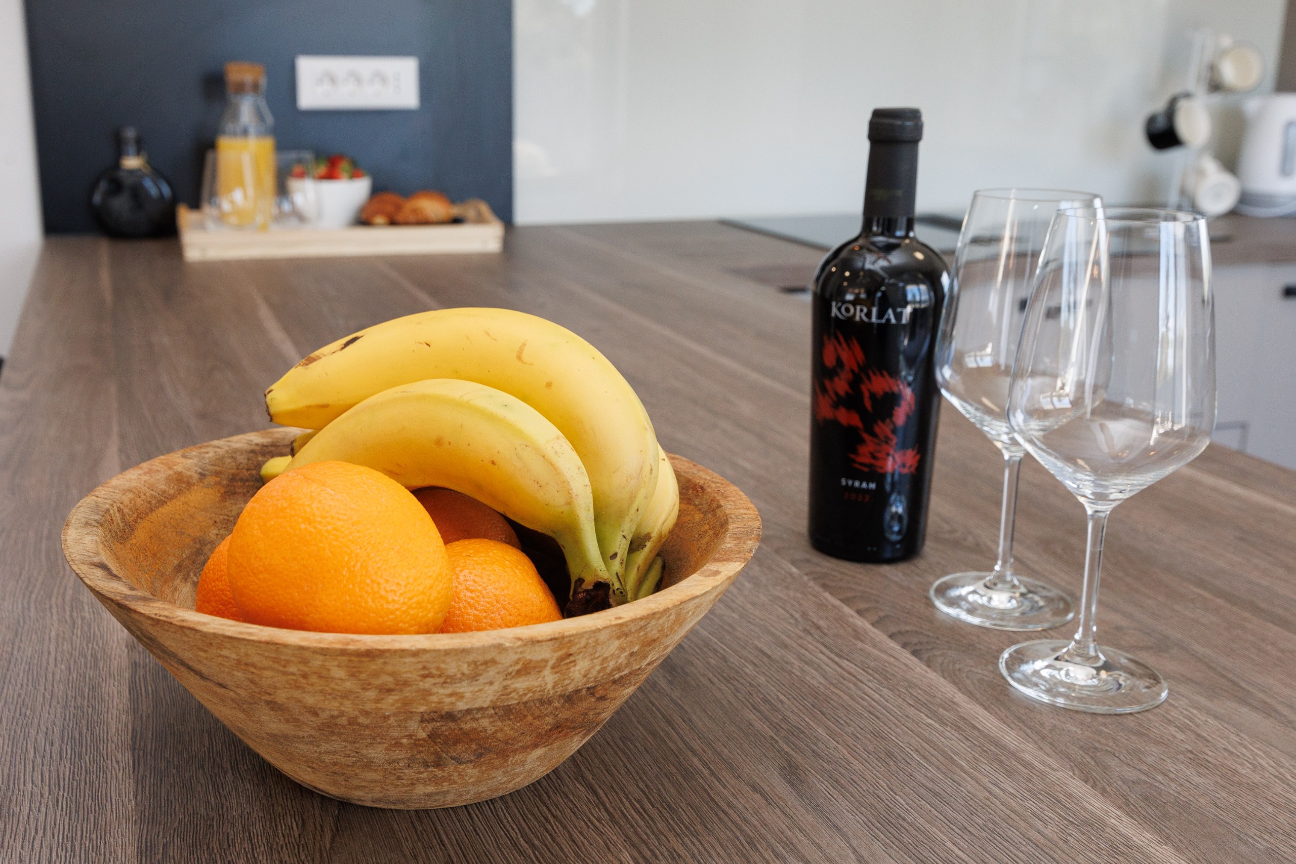 Fresh fruit and Croatian wine