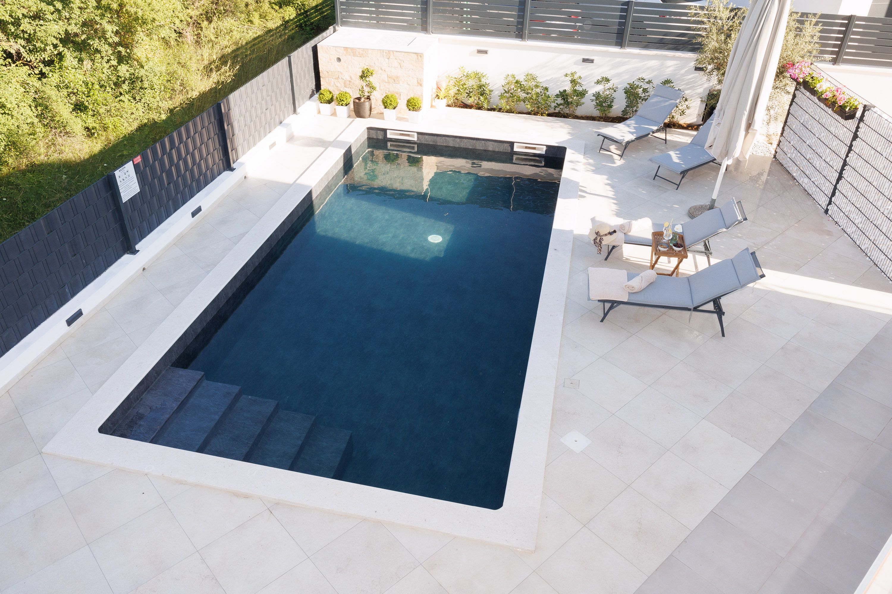 Aerial view of the pool